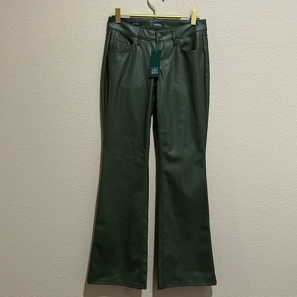 WILD FABLE Low-Rise Flare Vegan Leather Pants, Size 0, NWT